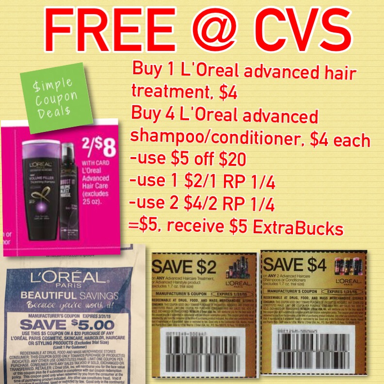 Free L'Oreal Advanced Haircare CVS! Simple Coupon Deals