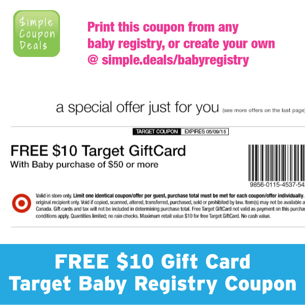 It's BACK! Get a FREE $10 Gift Card - Target Baby Registry ...