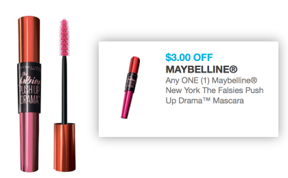 High Value $3 off Maybelline Falsies Push Up Drama Mascara $3 99 at