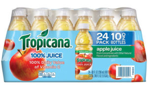 sipping on tropicana apple juice